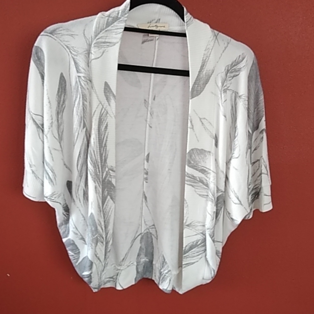 Open Jacket with Feather Print